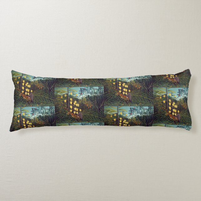 Cojín Henri Rousseau lucha entre tigre y toro (Anverso)