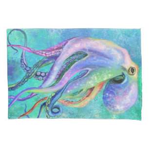 Cojín Hermoso Funda de almohada de pulpo a color