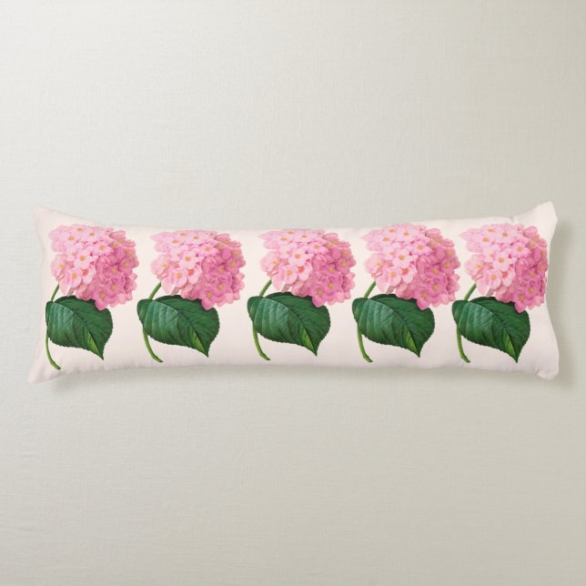 Cojín Hidrángulos rosados Redoute Body Pillow (Anverso)