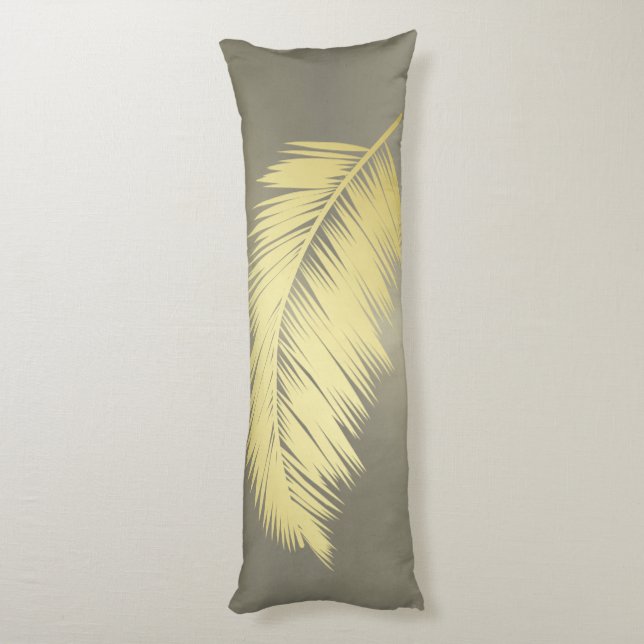 Cojín Hojas doradas de palma tropical (Atrás (Vertical))