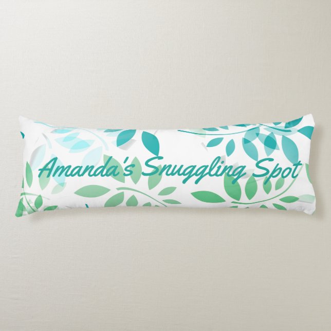 Cojín Hojas verdes azules (Anverso)