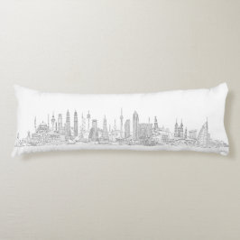 Cojín Horizonte del mundo (negro + Blanco)