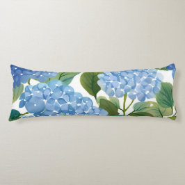 Cojín Hortensia Azul Acuarela Floral Costero