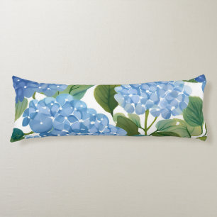 Cojín Hortensia Azul Acuarela Floral Costero