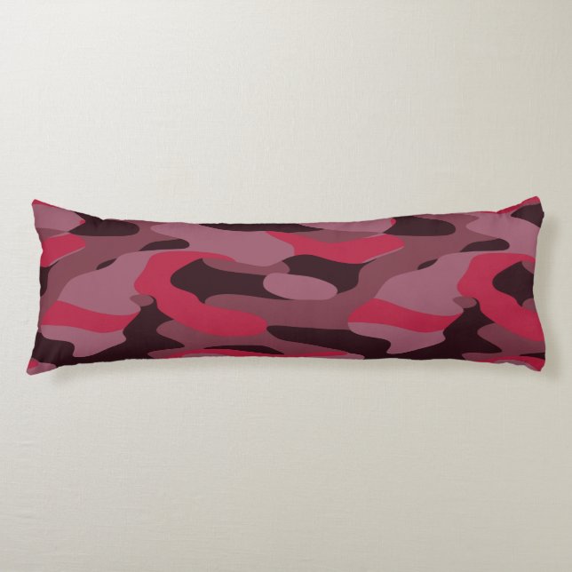 Cojín Hot pink and Burgundy Camo (Anverso)