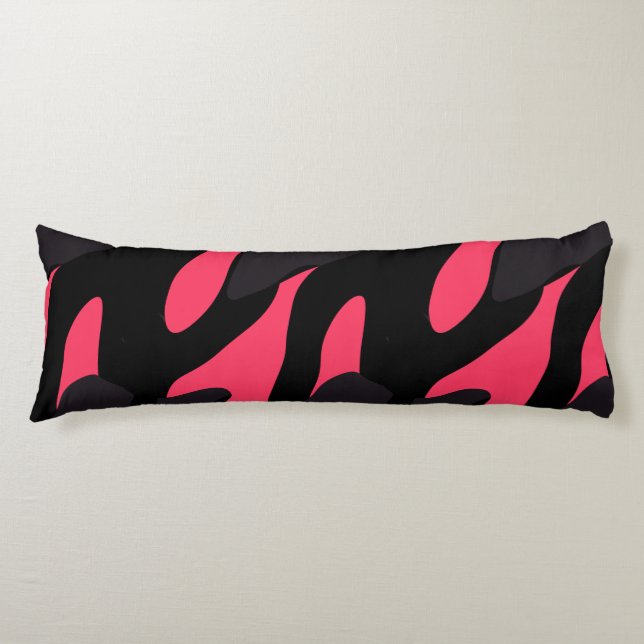 Cojín Hot pink, gray and black Camo abstract (Anverso)