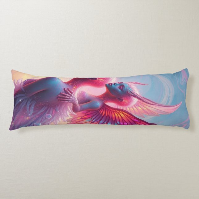 Cojín Hüterinnen des Himmels – Elara & Vireya (Anverso)