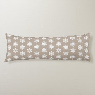 Cojín Ikat Snowflakes - Taupe tan y blanco