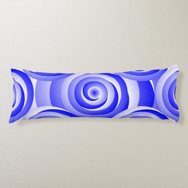 Cojín Ilusión en espiral azul de Kenneth Yoncich (Anverso)