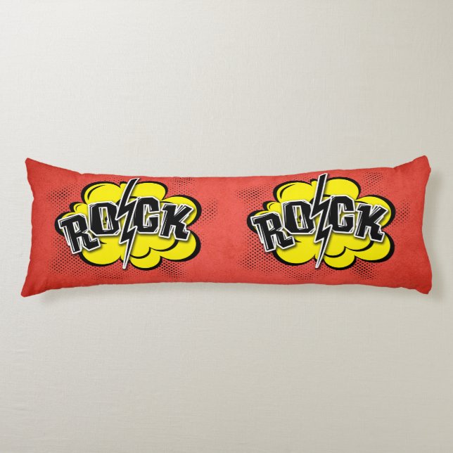 Cojín Ilustracion de rock de estilo cómico (Anverso)