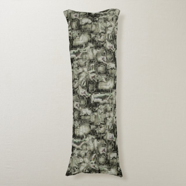 Cojín Imagen abstracta de mosaico tallado en tonos grise (Frente vertical)