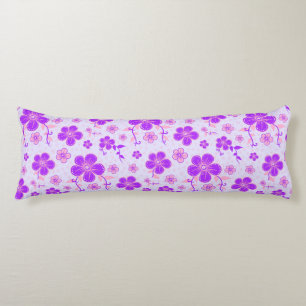 Cojín Impresión floral de bonito morado y rosa en lavand