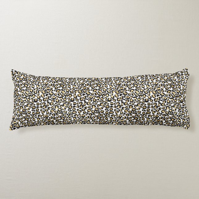 Cojín Imprimir Leopardo negro dorado (Anverso)