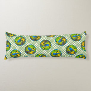 Cojín Indigo Bunting en la pintura de cercas arte origin