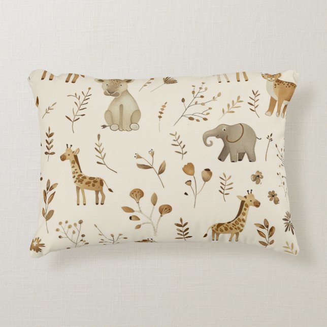 Cojín infantil con animales de la selva  (Anverso)