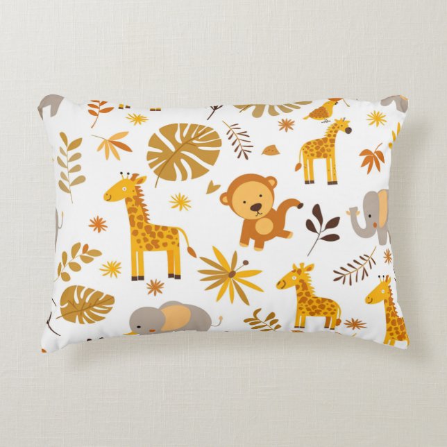 Cojín infantil safari con animales (Anverso)