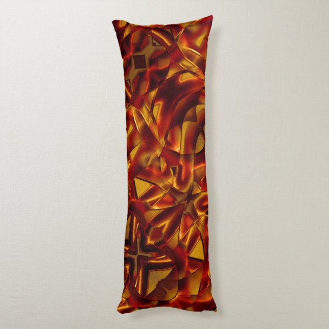 Cojín Interconexión de corbatas naranjas quemadas, efect (Atrás (Vertical))