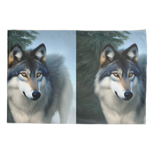 Cojín Intrépido el lobo ártico, funda de almohada