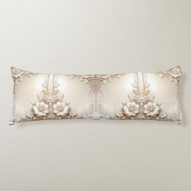 Cojín Ivory Flowers Body Pillow (Anverso)