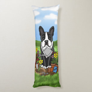 Cojín Jardinero de flores Boston Terrier (negro) Perro l