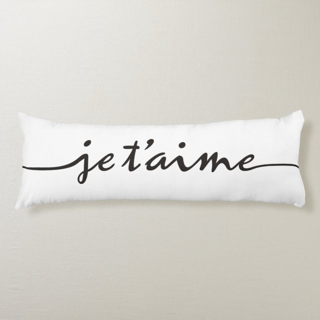 Cojín je t'aime - Te amo en francés - negro (Anverso)