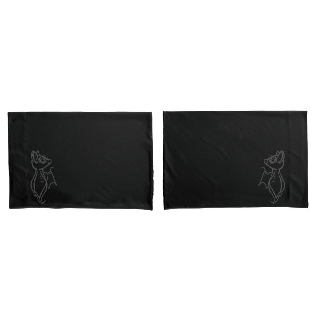 Cojín Juego de funda de almohada delineado de murciélago (Anverso - Set)