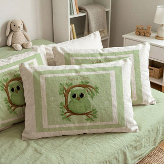 Cojín Juego de funda de almohada estándar de búho pequeñ