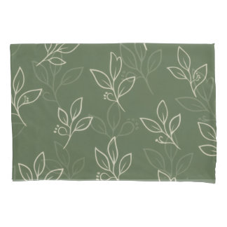 Cojín Juego de funda de almohada Hoja Verde