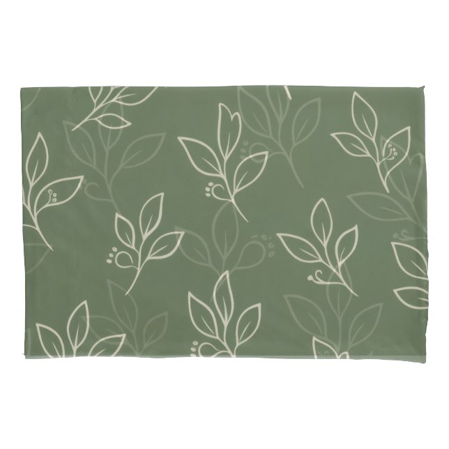 Cojín Juego de funda de almohada Hoja Verde (Anverso-izquierdo)