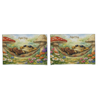 Cojín Juego de funda de almohada Sleeping Toad and Mushr