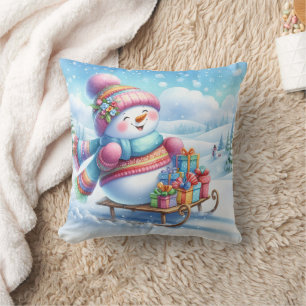 Cojín Jugando en la Nieve