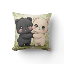 Cojín kawaii decorativo de dos ositos