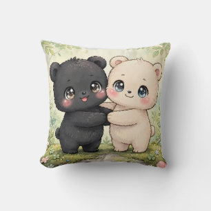 Cojín kawaii decorativo de dos ositos