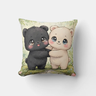 Cojín kawaii decorativo de dos ositos