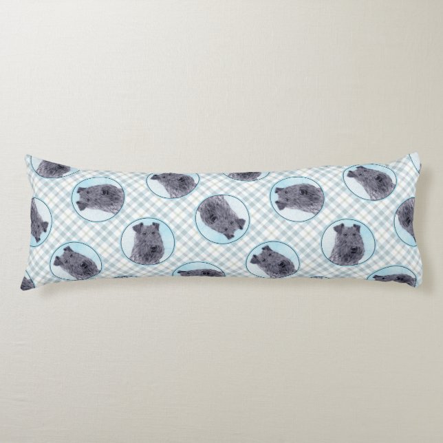 Cojín Kerry Blue Terrier Pintura Cute Original Perro Art (Anverso)