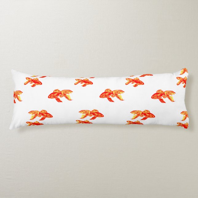 Cojín Kingyo Goldfish rojo y amarillo (Anverso)