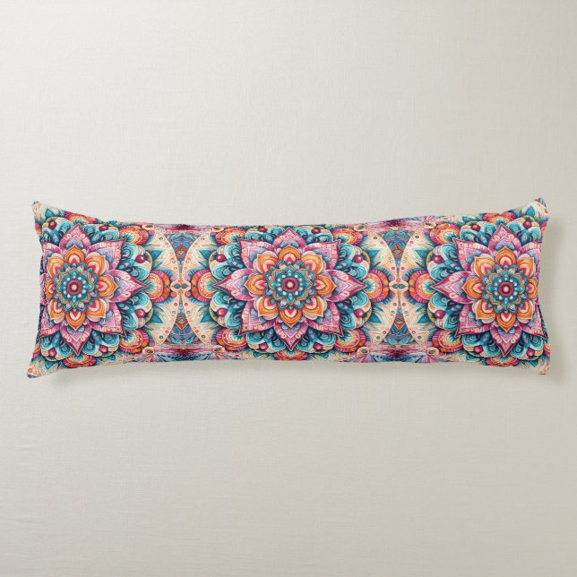 Cojín La acuarela de Boho Bliss Multicololor Mandala (Anverso)