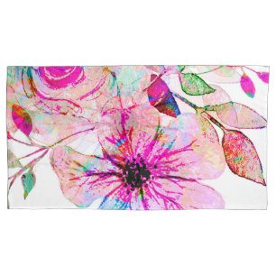 Cojín La acuarela florece la sola funda de almohada,