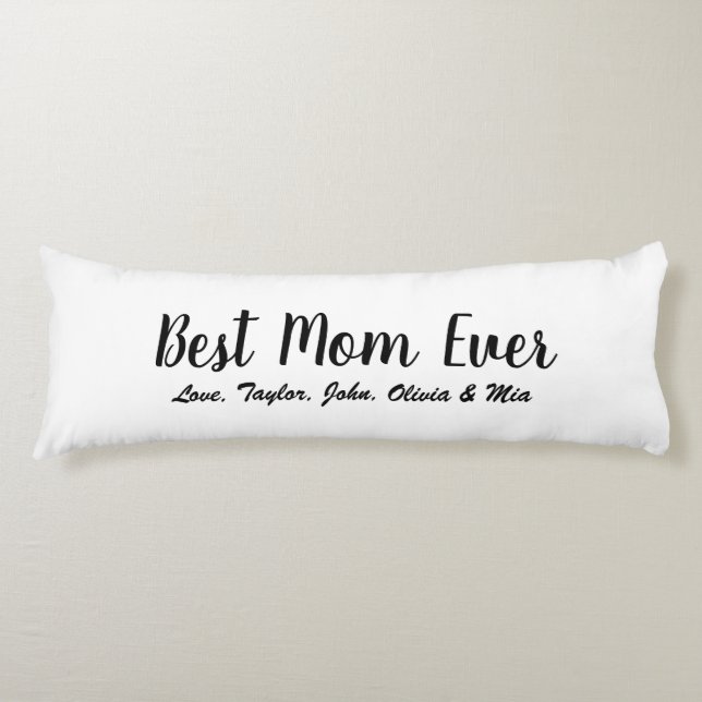 Cojín La mejor mamá guión de personalizado blanco negro  (Anverso)