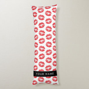 Cojín Labios rojos, besos, pintalabios, tu nombre, perso