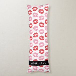 Cojín Labios rojos, labios rosados, besos, tu nombre, pe