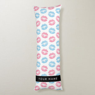 Cojín Labios rosados, labios azules, besos, tu nombre, p