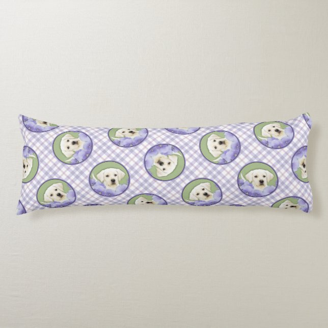 Cojín Labrador recuperador de cachorro pintando arte de  (Anverso)