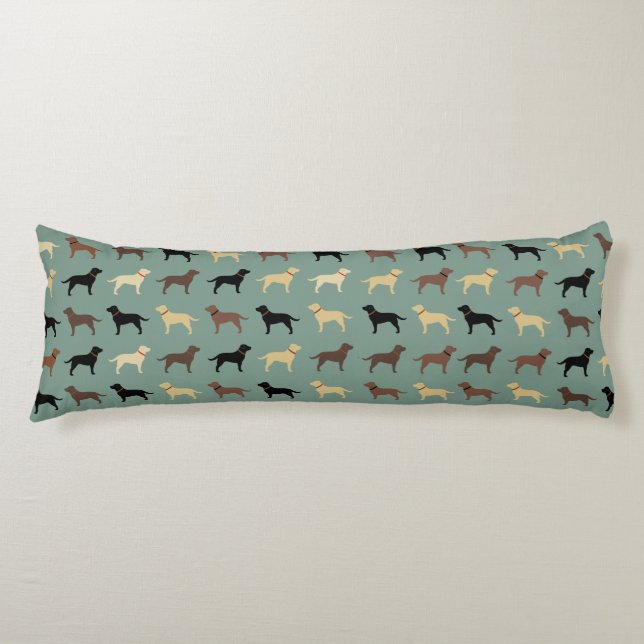 Cojín Labrador recuperador de láminas de siluetas de per (Anverso)