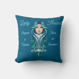 Cojín Lady Acuario – Arte zodiacal para tu espacio