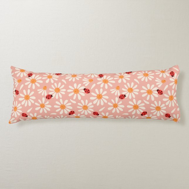 Cojín Ladybugs and Daisies (Anverso)