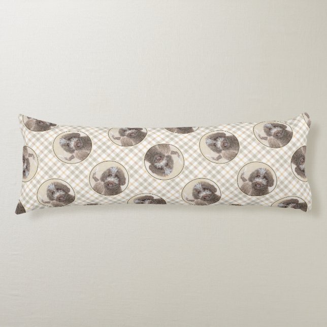 Cojín Lagotto Romagnolo Pintura Cute Original Perro Arte (Anverso)