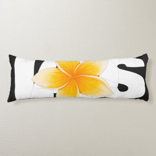 Cojín Laos Amor Flor de Frangipani Negro y Blanco