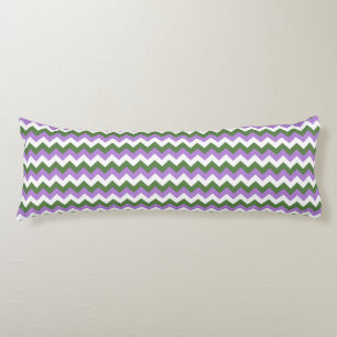 Cojín Lavanda, Chevron verde y blanco Zigzag