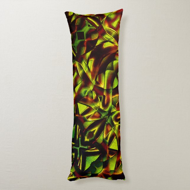 Cojín Lazos deformados de lazos verdes quemados (Atrás (Vertical))